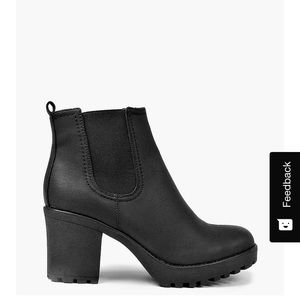 Boohoo Tia Chunky Cleated Heel Chelsea Boot